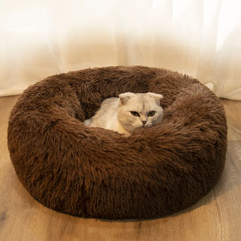 Cama confortável donut cuddler para pets
